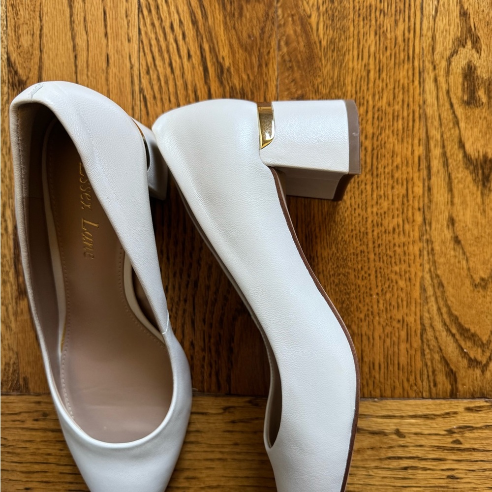 Essex Lane Women's Ivory leather heels - Picture 2 of 6